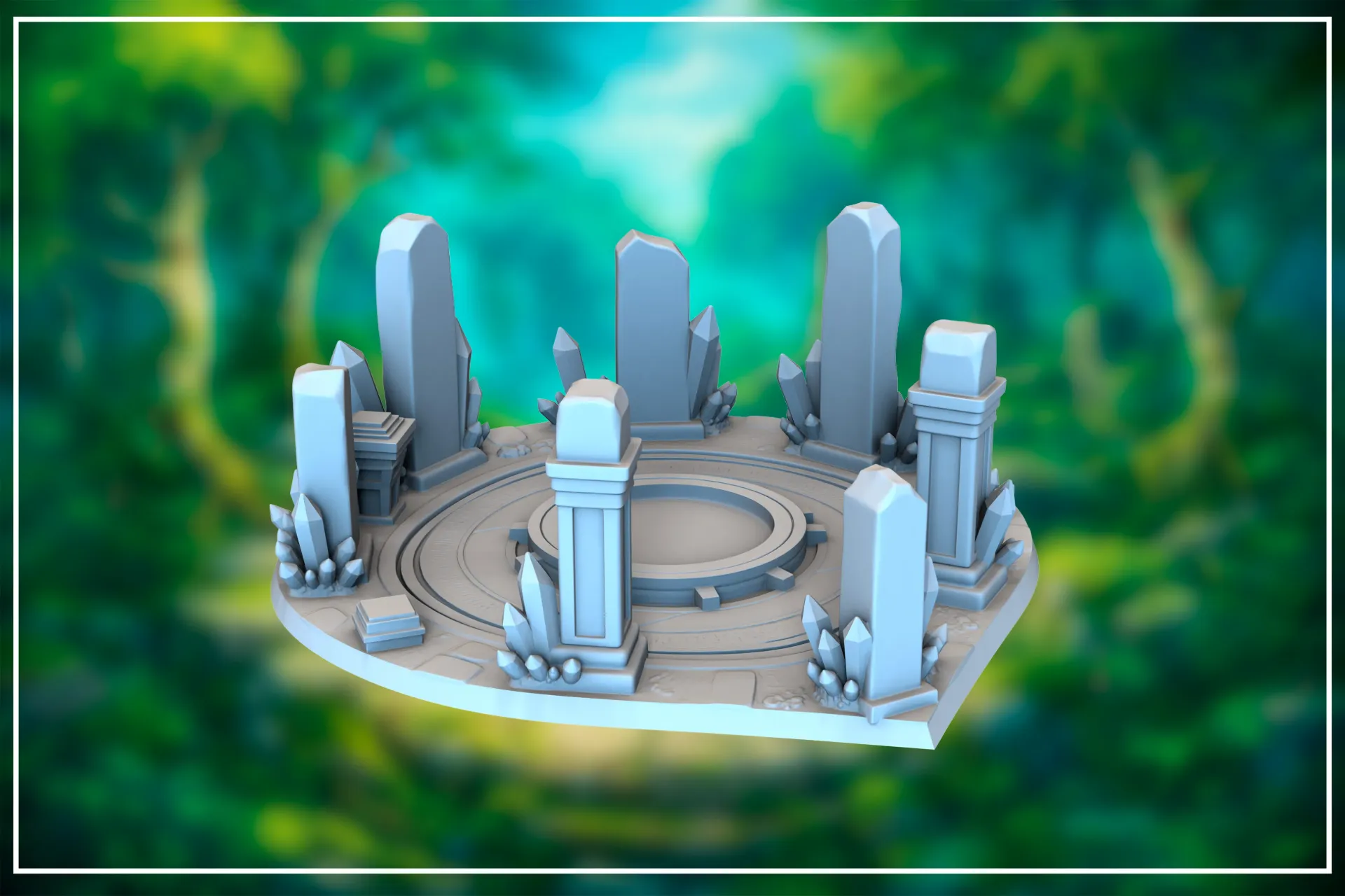 Diorama Kristall Steinkreis